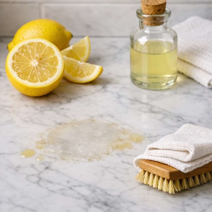 Pourquoi le marbre se tache avec le citron ? Causes et solutions