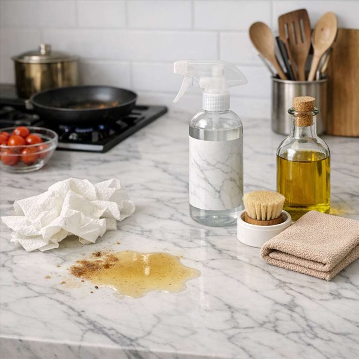 Comment protéger le marbre des taches de graisse ? Guide complet