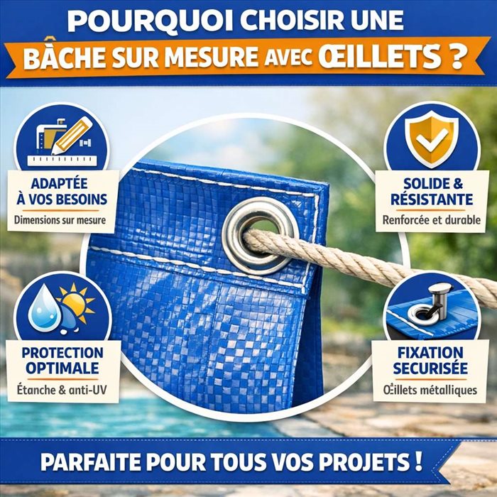 Pourquoi choisir une bâche sur mesure avec œillets ?