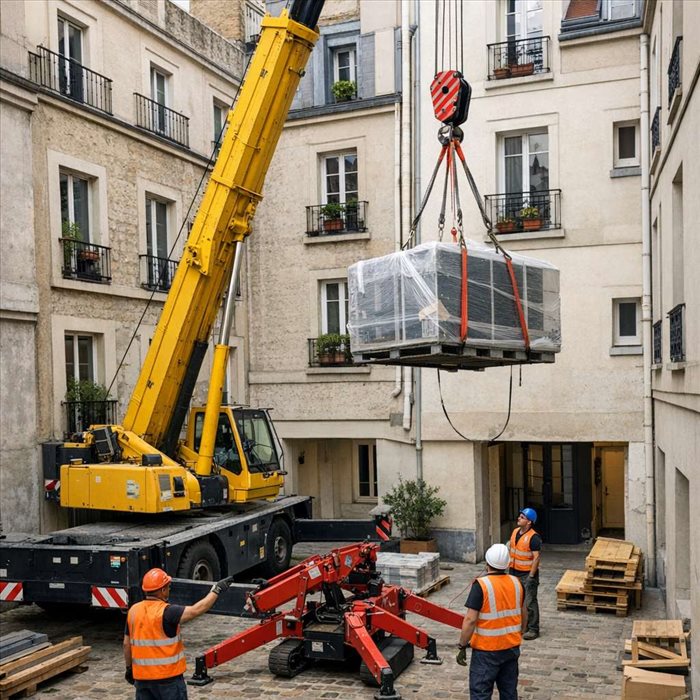 Levage en cour intérieure : solutions pour les accès difficiles | Guide