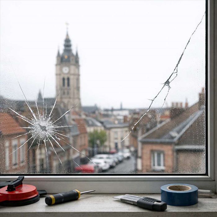 Vitre fissurée ou cassée à Douai : réparer ou remplacer ?