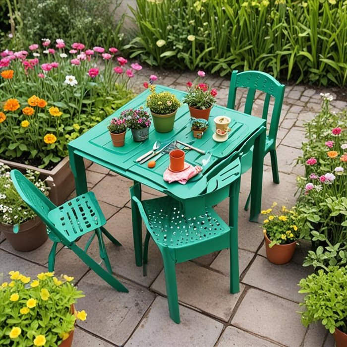 Rénovation d'une Table de Jardin en Plastique Vert